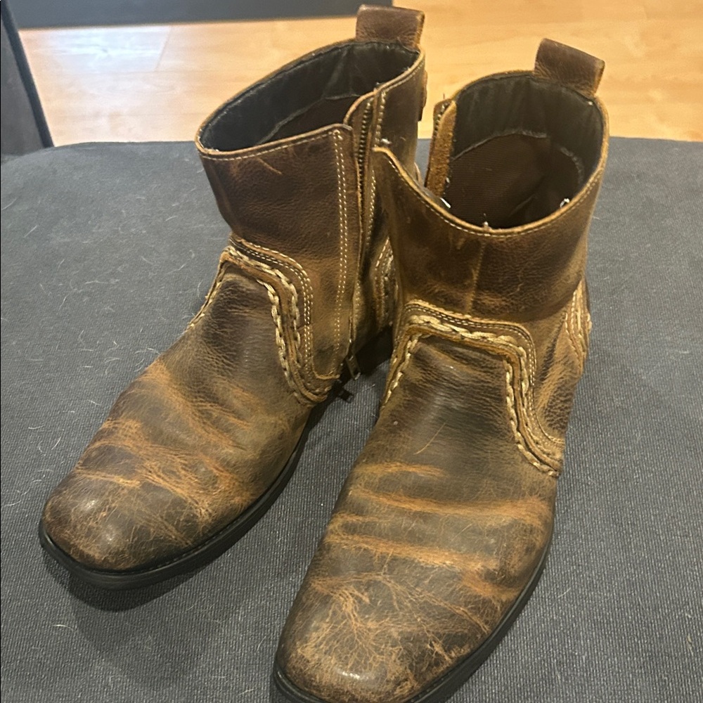 Bed Stu Distressed Brown Leather Boots